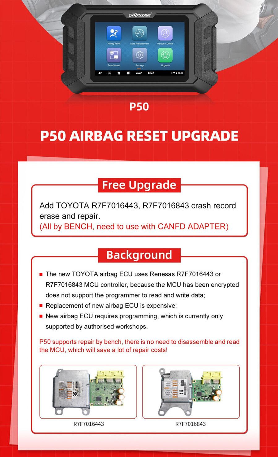 P50 Airbag Reset Upgrade