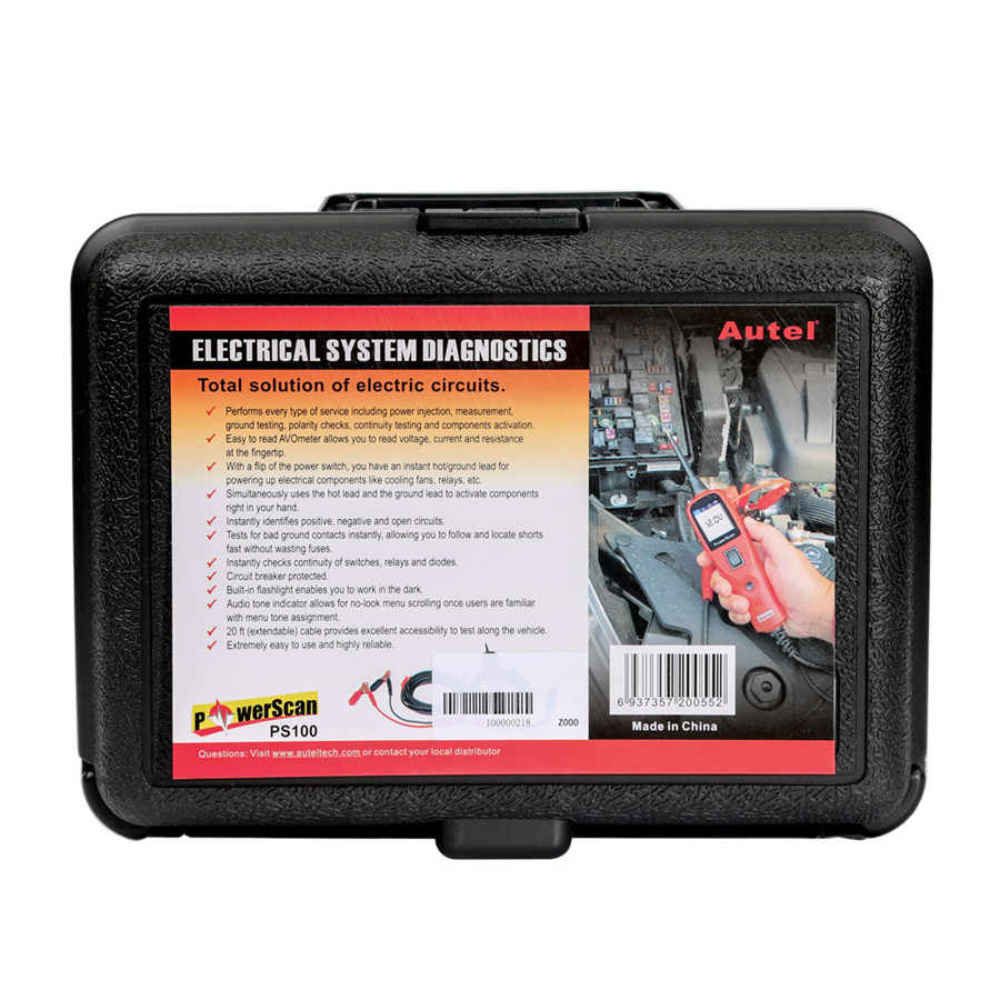 Autel PowerScan PS100 Electrical System Diagnostic Tool Highly Reliable Circuit Tester Power Injection Test Leads