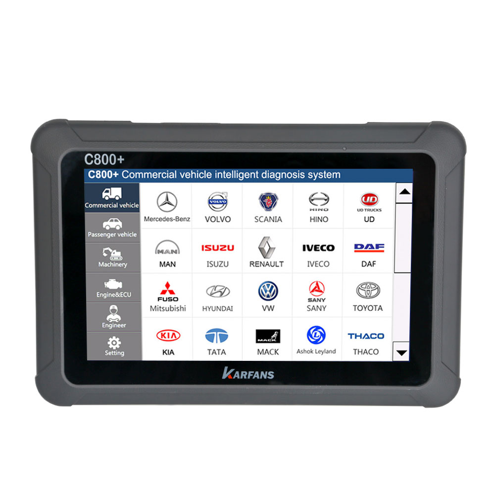 CAR FANS C800 Diesel & Gasoline Vehicle Diagnostic Tool for Commercial Vehicle, Passenger Car, Machinery with Special Function