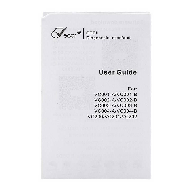 ELM327 V1.5 Viecar VC002-A Bluetooth Auto Code Reader Support 9 OBDII Protocol Works on Android Torque