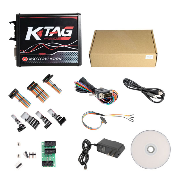 New 4 LED KTAG V7.020 Firmware EU Version Red PCB Latest V2.23 No Token Limitation Multi-Language K-TAG 7.020 Online Version