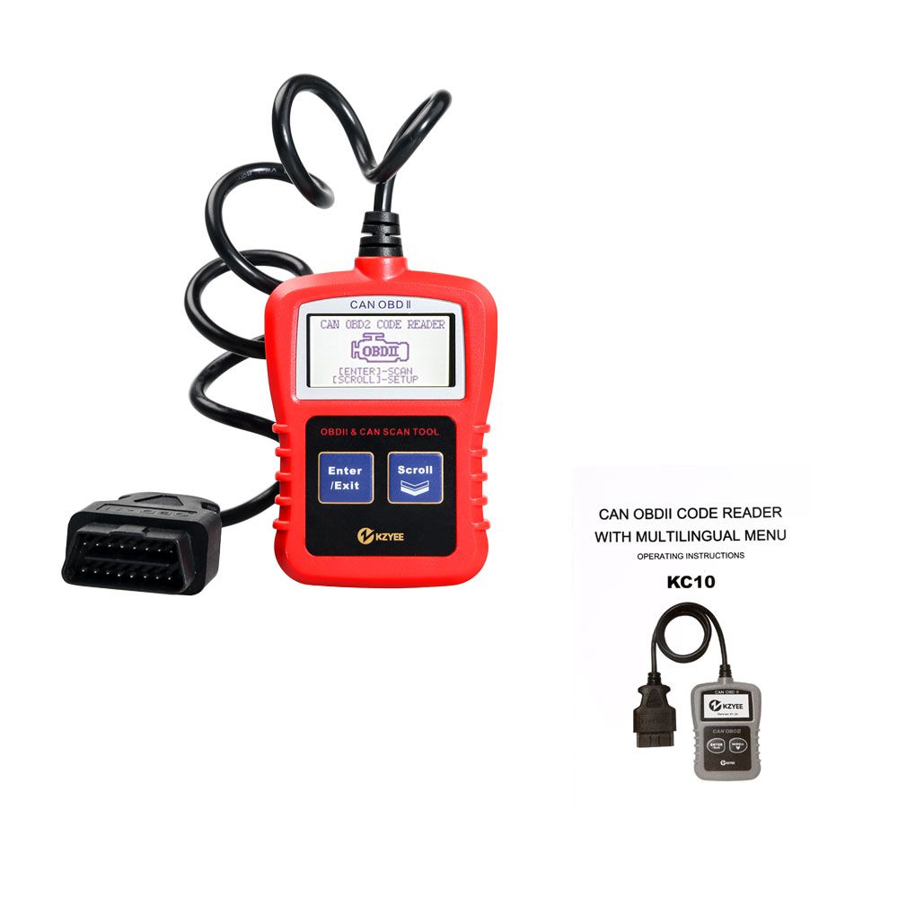 KZYEE KC10 OBD II & CAN Code Reader Universal OBDII Automotive Code Reader Support Multi-Language