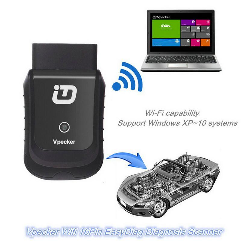 V9.2 VPECKER Easydiag Wireless OBDII Full Diagnostic Tool Support  WIN10 Black With Wifi and Oil Reset Function